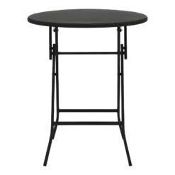 Τραπέζι Albero Pakoworld πτυσσόμενο μέταλλο σε ανθρακί απόχρωση Φ60x70εκ