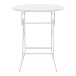 Τραπέζι Albero Pakoworld πτυσσόμενο μέταλλο σε λευκή απόχρωση Φ60x70εκ