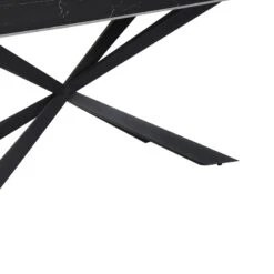Τραπέζι Cozline Inart μαύρο μαρμάρου Sintered Stone-πόδι μαύρο μέταλλο 180x90x76εκ -Vougioukas trapezi cozline inart mairo marmaroi sintered stone pothi mairo metallo 180 90 76ek 4
