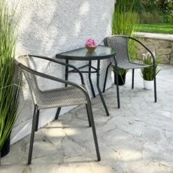 ΤΡΑΠΕΖΙ ΗΜΙΚΥΚΛΙΚΟ LIMA HM5967.01 ΜΕΤΑΛΛΙΚΟ ΓΚΡΙ ΜΕ ΓΥΑΛΙΝΟ TOP 70x40x64,5Υεκ. -Vougioukas trapezi imikikliko lima hm5967 01 metalliko gkri me gialino top 70 40 645iek 1 2