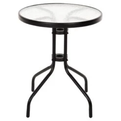 ΤΡΑΠΕΖΙ LIMA Φ60x68Υεκ. ΜΕΤΑΛΛΙΚΟ ΜΑΥΡΟ ΜΕ ΓΥΑΛΙΝΗ ΕΠΙΦΑΝΕΙΑ HM5079.03 -Vougioukas trapezi lima ph60 68iek metalliko mairo me gialini epiphaneia hm5079 03 2