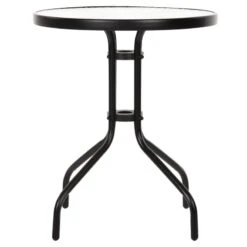 ΤΡΑΠΕΖΙ LIMA Φ60x68Υεκ. ΜΕΤΑΛΛΙΚΟ ΜΑΥΡΟ ΜΕ ΓΥΑΛΙΝΗ ΕΠΙΦΑΝΕΙΑ HM5079.03 -Vougioukas trapezi lima ph60 68iek metalliko mairo me gialini epiphaneia hm5079 03 3