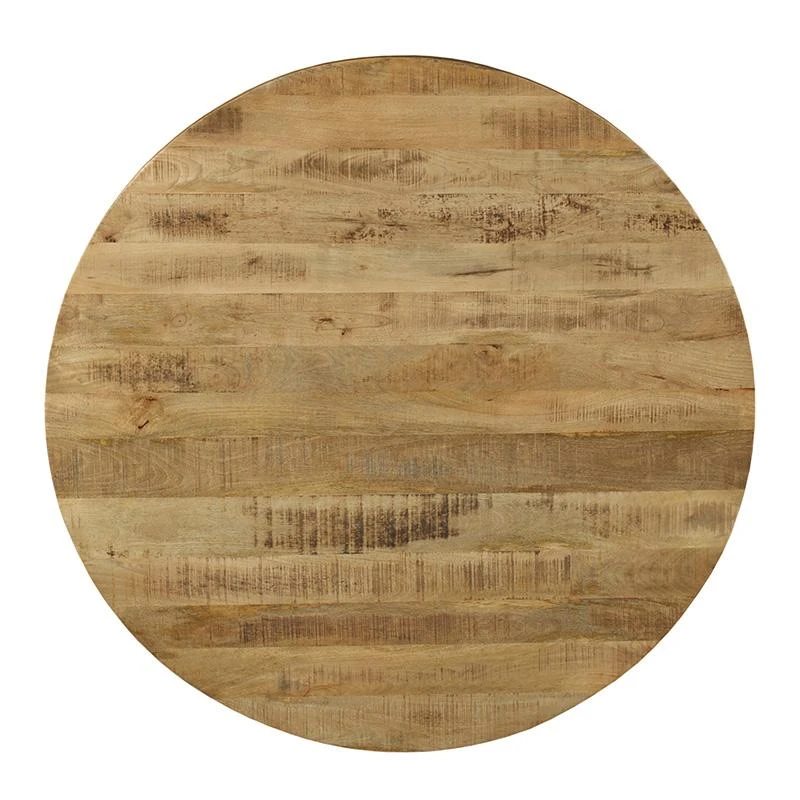 Τραπέζι Royalty Pakoworld μασίφ ξύλο Mango 4εκ καρυδί-πόδι μαύρο Φ150x77εκ 2 Τραπέζι Royalty Pakoworld μασίφ ξύλο Mango 4εκ καρυδί-πόδι μαύρο Φ150x77εκ - Image 2