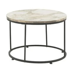 Τραπέζι σαλονιού Emilian Pakoworld μελαμίνης λευκό μαρμάρου-μαύρο μέταλλο Φ60x42εκ 6 Τραπέζι σαλονιού Emilian Pakoworld μελαμίνης λευκό μαρμάρου-μαύρο μέταλλο Φ60x42εκ -Vougioukas trapezi salonioi emilian pakoworld melaminis leiko marmaroi mairo metallo ph60 42ek 2