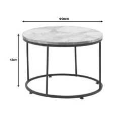 Τραπέζι σαλονιού Emilian Pakoworld μελαμίνης λευκό μαρμάρου-μαύρο μέταλλο Φ60x42εκ 7 Τραπέζι σαλονιού Emilian Pakoworld μελαμίνης λευκό μαρμάρου-μαύρο μέταλλο Φ60x42εκ -Vougioukas trapezi salonioi emilian pakoworld melaminis leiko marmaroi mairo metallo ph60 42ek 3