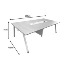 Τραπέζι συνεδριάσεων Armadi Pakoworld σε γκρι-λευκή απόχρωση 200x120x75εκ -Vougioukas trapezi sinethriaseon armadi pakoworld se gkri leiki apochrosi 200 120 75ek 4