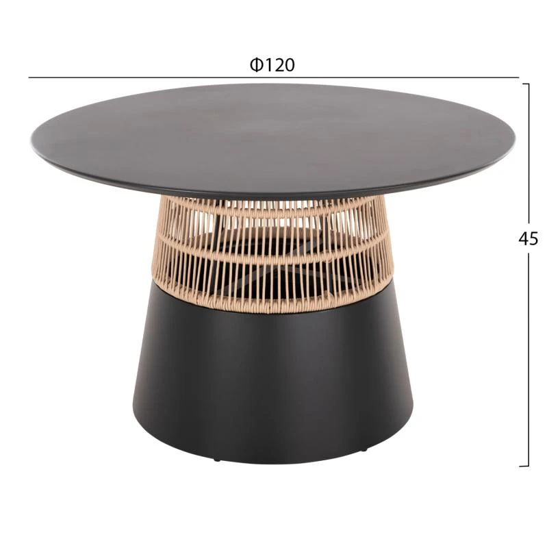 ΤΡΑΠΕΖΙ ΣΤΡΟΓΓΥΛΟ SAEID HM6106.01 ΑΝΘΡΑΚΙ ΑΛΟΥΜΙΝΙΟ-ΜΠΕΖ ΣΧΟΙΝΙ Φ120x75Υεκ. 2 ΤΡΑΠΕΖΙ ΣΤΡΟΓΓΥΛΟ SAEID HM6106.01 ΑΝΘΡΑΚΙ ΑΛΟΥΜΙΝΙΟ-ΜΠΕΖ ΣΧΟΙΝΙ Φ120x75Υεκ. - Image 2