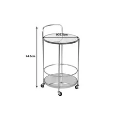 Τρόλεϊ μπαρ Sieni Inart χρυσό μέταλλο-γυαλί καθρέπτη Φ39.5x74.5εκ