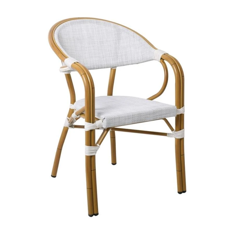 VEGERA Πολυθρόνα Dining 57x58x83εκ Αλουμίνιο Βαφή Φυσικό Textilene Εκρού, Στοιβαζόμενη 1 VEGERA Πολυθρόνα Dining 57x58x83εκ Αλουμίνιο Βαφή Φυσικό Textilene Εκρού, Στοιβαζόμενη