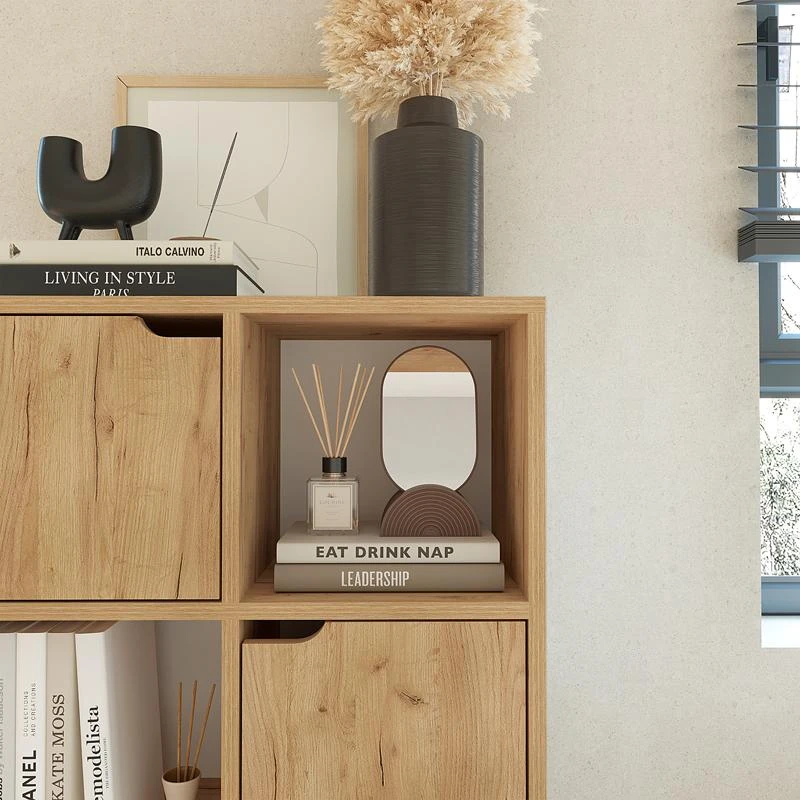 Βιβλιοθήκη Bookel Pakoworld μελαμίνης σε Oak απόχρωση 59.5x27.5x89εκ 4 Βιβλιοθήκη Bookel Pakoworld μελαμίνης σε Oak απόχρωση 59.5x27.5x89εκ - Image 4