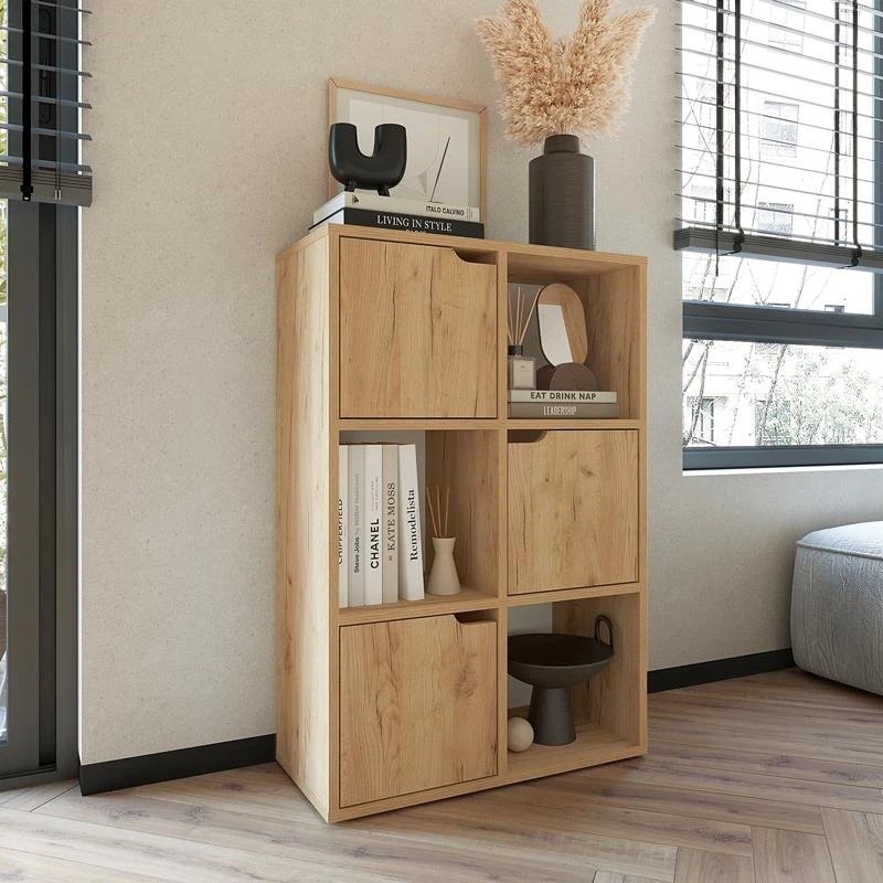 Βιβλιοθήκη Bookel Pakoworld μελαμίνης σε Oak απόχρωση 59.5x27.5x89εκ 1 Βιβλιοθήκη Bookel Pakoworld μελαμίνης σε Oak απόχρωση 59.5x27.5x89εκ