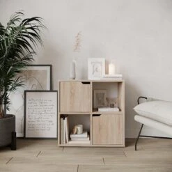 Βιβλιοθήκη Bookel Pakoworld σε Sonoma απόχρωση 59.6x27.5x60.4εκ