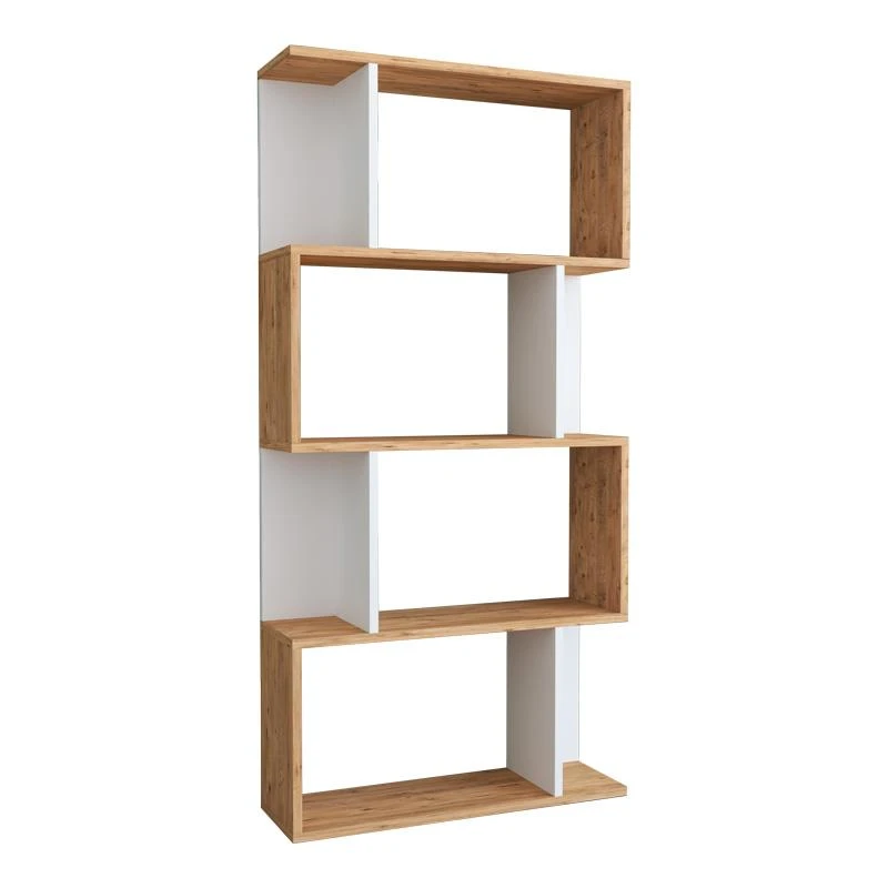 Βιβλιοθήκη Kadu Pakoworld σε Sonoma-λευκήαπόχρωση72x22x147εκ 2 Βιβλιοθήκη Kadu Pakoworld σε Sonoma-λευκήαπόχρωση72x22x147εκ - Image 2