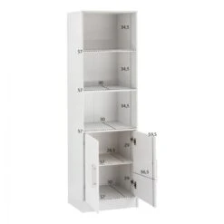 ΒΙΒΛΙΟΘΗΚΗ ΜΕΛΑΜΙΝΗΣ ENSLEY HM2027.05 ΣΕ ΛΕΥΚΗ ΑΠΟΧΡΩΣΗ 60x30x180 εκ. -Vougioukas vivliothiki melaminis ensley hm2027 05 se leiki apochrosi 60 30 180 ek 1 2