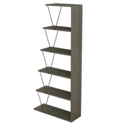 ΒΙΒΛΙΟΘΗΚΗ ΜΙΝΙ TARS HM2241.13 OLIVE GREY ME ΜΑΥΡΕΣ ΒΕΡΓΕΣ 65x22-24x146Υεκ. -Vougioukas vivliothiki mini tars hm2241 13 olive grey me maires verges 65 22 24 146iek 1 3