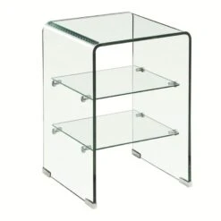 GLASSER Κομοδίνο Clear2 Ράφια - 40x40x60εκ Γυαλί 10mm / 5mm
