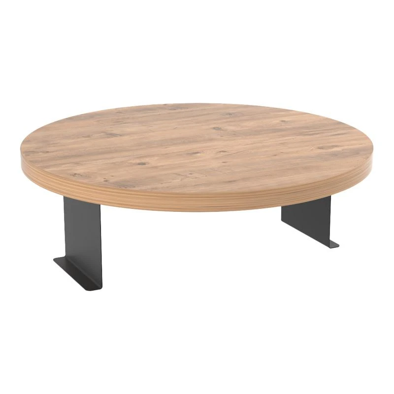 Βοηθητικό τραπεζάκι Linea Pakoworld σε Sonoma απόχρωση με μαύρα μεταλλικά πόδια Φ35,5x5εκ 2 Βοηθητικό τραπεζάκι Linea Pakoworld σε Sonoma απόχρωση με μαύρα μεταλλικά πόδια Φ35,5x5εκ - Image 2