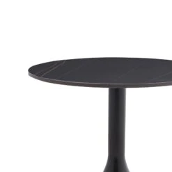 Βοηθητικό τραπέζι Fabron Inart μαύρο Sintered Stone Φ50x52εκ