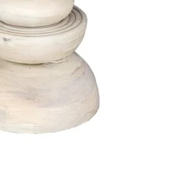 Βοηθητικό τραπέζι Gerardo Inart μασίφ ξύλο ακακίας σε λευκή απόχρωση Φ55x55εκ -Vougioukas voithitiko trapezi gerardo inart masiph ksilo akakias se leiki apochrosi ph55 55ek 2