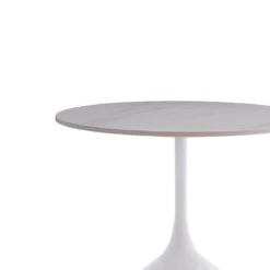 Βοηθητικό τραπέζι Kousien Inart λευκό Sintered Stone Φ50x60εκ