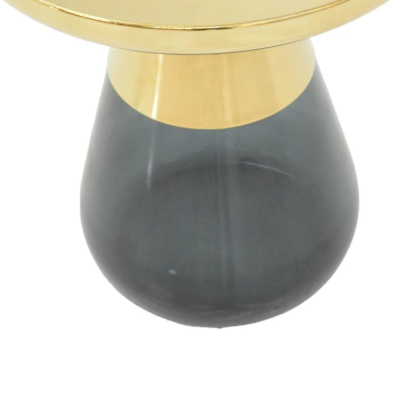 Βοηθητικό τραπέζι Kunlo Inart χρυσό χρώμιο-μαύρο γυαλί Φ50x53.5εκ 4 Βοηθητικό τραπέζι Kunlo Inart χρυσό χρώμιο-μαύρο γυαλί Φ50x53.5εκ - Image 4