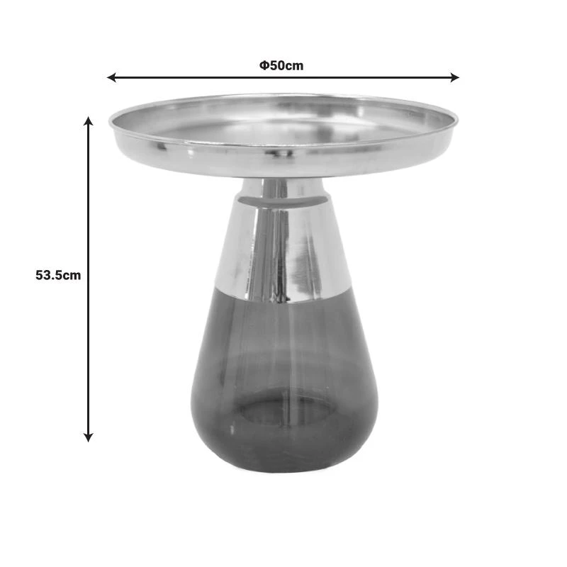 Βοηθητικό τραπέζι Kunlo Inart χρυσό χρώμιο-μαύρο γυαλί Φ50x53.5εκ 5 Βοηθητικό τραπέζι Kunlo Inart χρυσό χρώμιο-μαύρο γυαλί Φ50x53.5εκ - Image 5