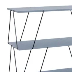 Βοηθητικό τραπέζι-ραφιέρα Tars Pakoworld γκρι-μαύρο 120x30x90εκ