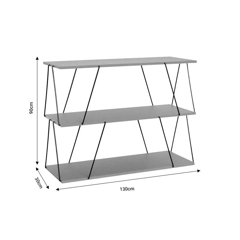 Βοηθητικό τραπέζι-ραφιέρα Tars Pakoworld γκρι-μαύρο 120x30x90εκ 4 Βοηθητικό τραπέζι-ραφιέρα Tars Pakoworld γκρι-μαύρο 120x30x90εκ - Image 4