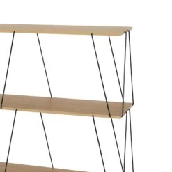 Βοηθητικό τραπέζι-ραφιέρα Tars Pakoworld οακ-μαύρο 120x30x90εκ