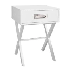 WICK Κομοδίνο Άσπρο Λάκα 40x40x55εκ MDF