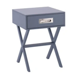 WICK Κομοδίνο Γκρι Λάκα 40x40x55εκ MDF