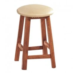 Wood Σκαμπώ Κοντό Ξύλινο PU Φ30x48εκ